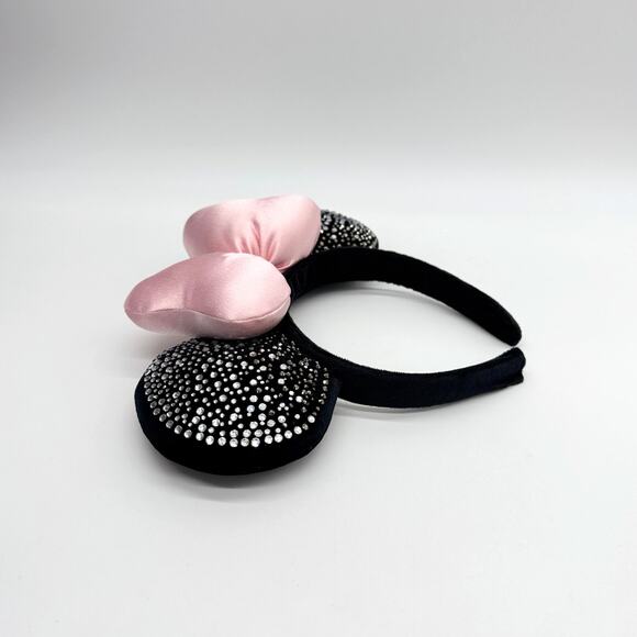 Disney Minnie Mouse Sparkly Rhinestone Ears Headband With Pink Plush Bow main image 4